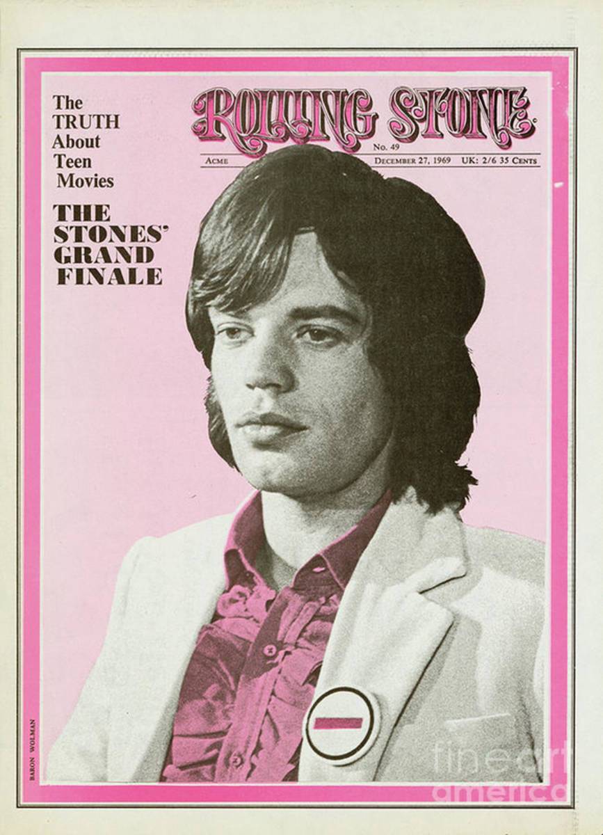 Rolling Stone Cover - Volume #49 - 12/27/1969 - Mick Jagger - Poster | Canvas Wall Art Print