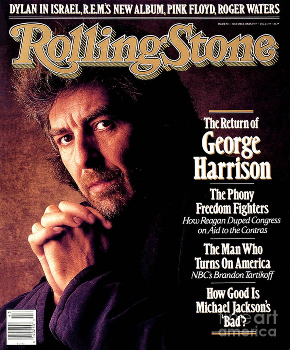 Rolling Stone Cover - Volume #511 - 10/22/1987 - George Harrison - Poster | Canvas Wall Art Print