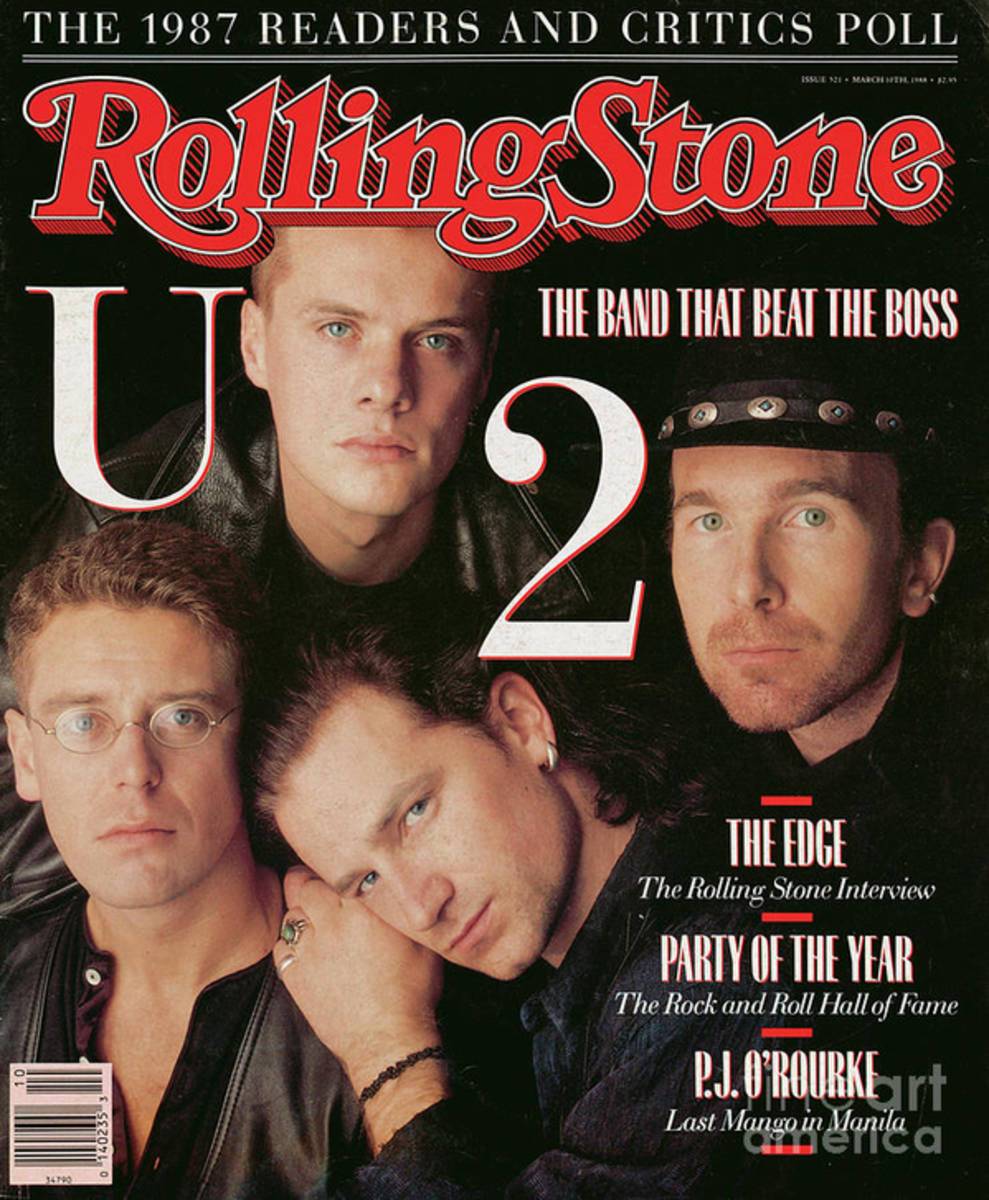 Rolling Stone Cover - Volume #521 - 3/10/1988 - U2 - Poster | Canvas Wall Art Print