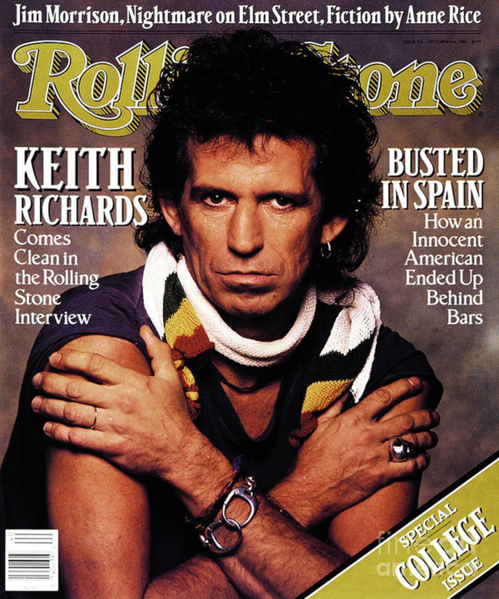 Rolling Stone Cover - Volume #536 - 10/6/1988 - Keith Richards - Poster | Canvas Wall Art Print
