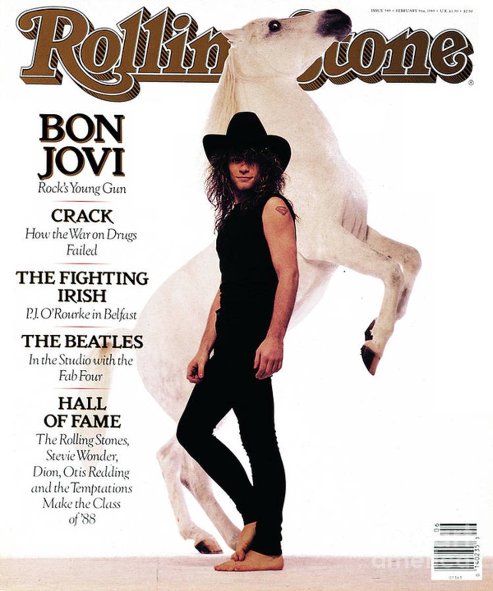 Rolling Stone Cover - Volume #545 - 2/9/1989 - Jon Bon Jovi - Poster | Canvas Wall Art Print