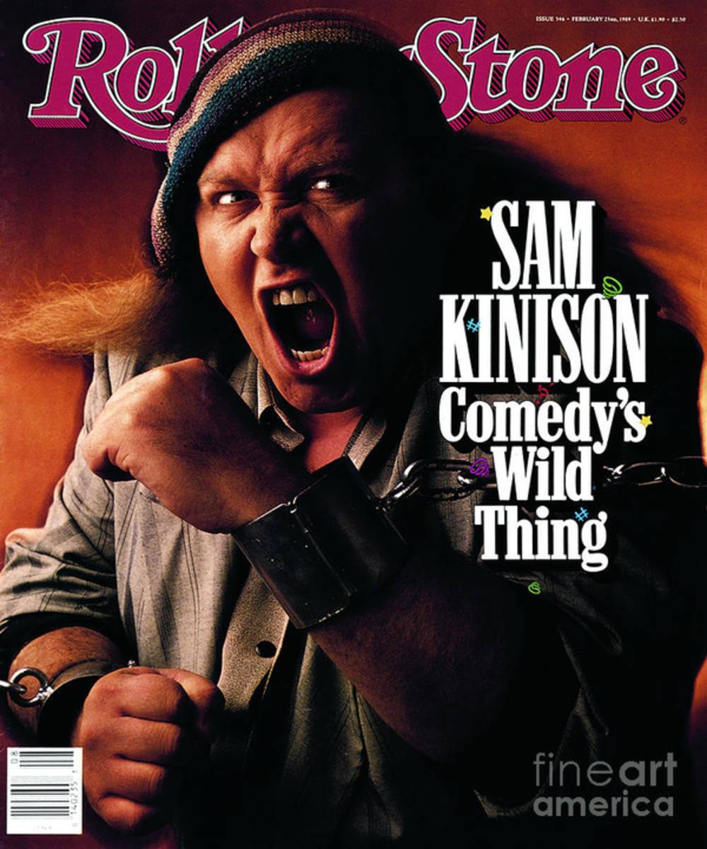 Rolling Stone Cover - Volume #546 - 2/23/1989 - Sam Kinison - Poster | Canvas Wall Art Print