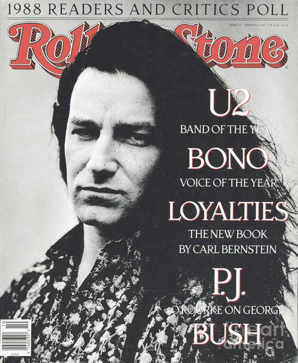 Rolling Stone Cover - Volume #547 - 3/9/1989 - Bono - Poster | Canvas Wall Art Print