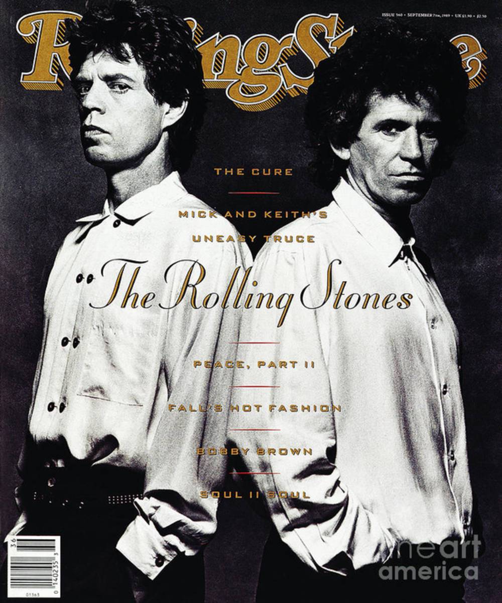 Rolling Stone Cover - Volume #560 - 9/7/1989 - Mick Jagger And Keith Richards - Poster | Canvas Wall Art Print