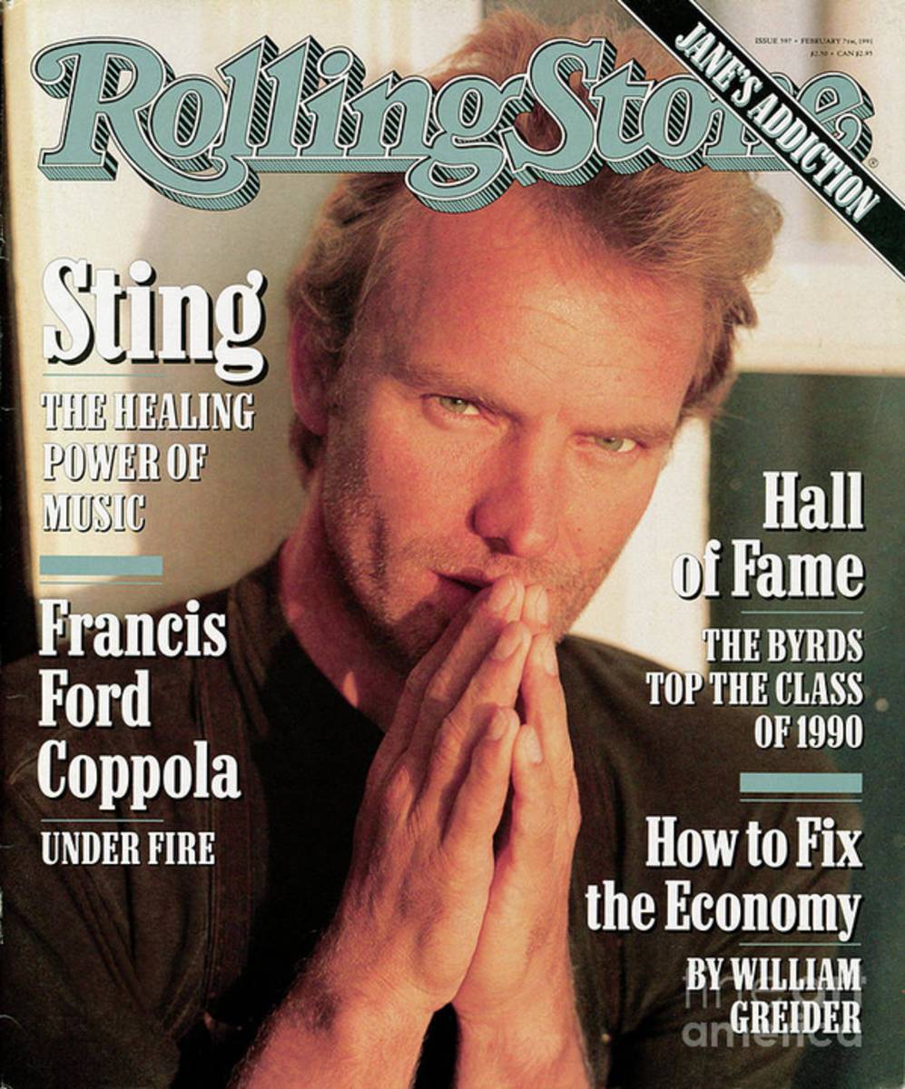 Rolling Stone Cover - Volume #597 - 2/7/1991 - Sting - Poster | Canvas Wall Art Print