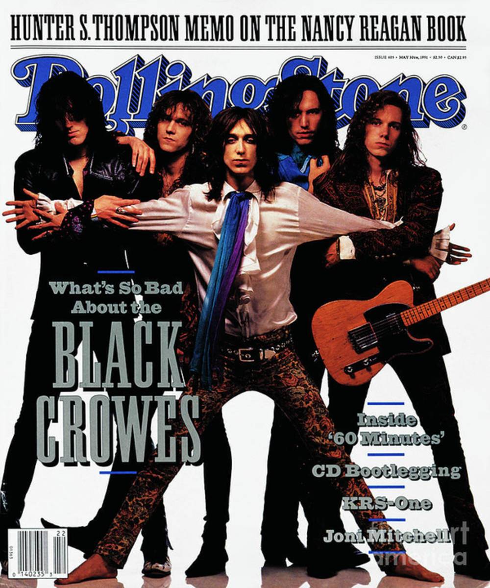 Rolling Stone Cover - Volume #605 - 5/30/1991 - Black Crowes - Poster | Canvas Wall Art Print
