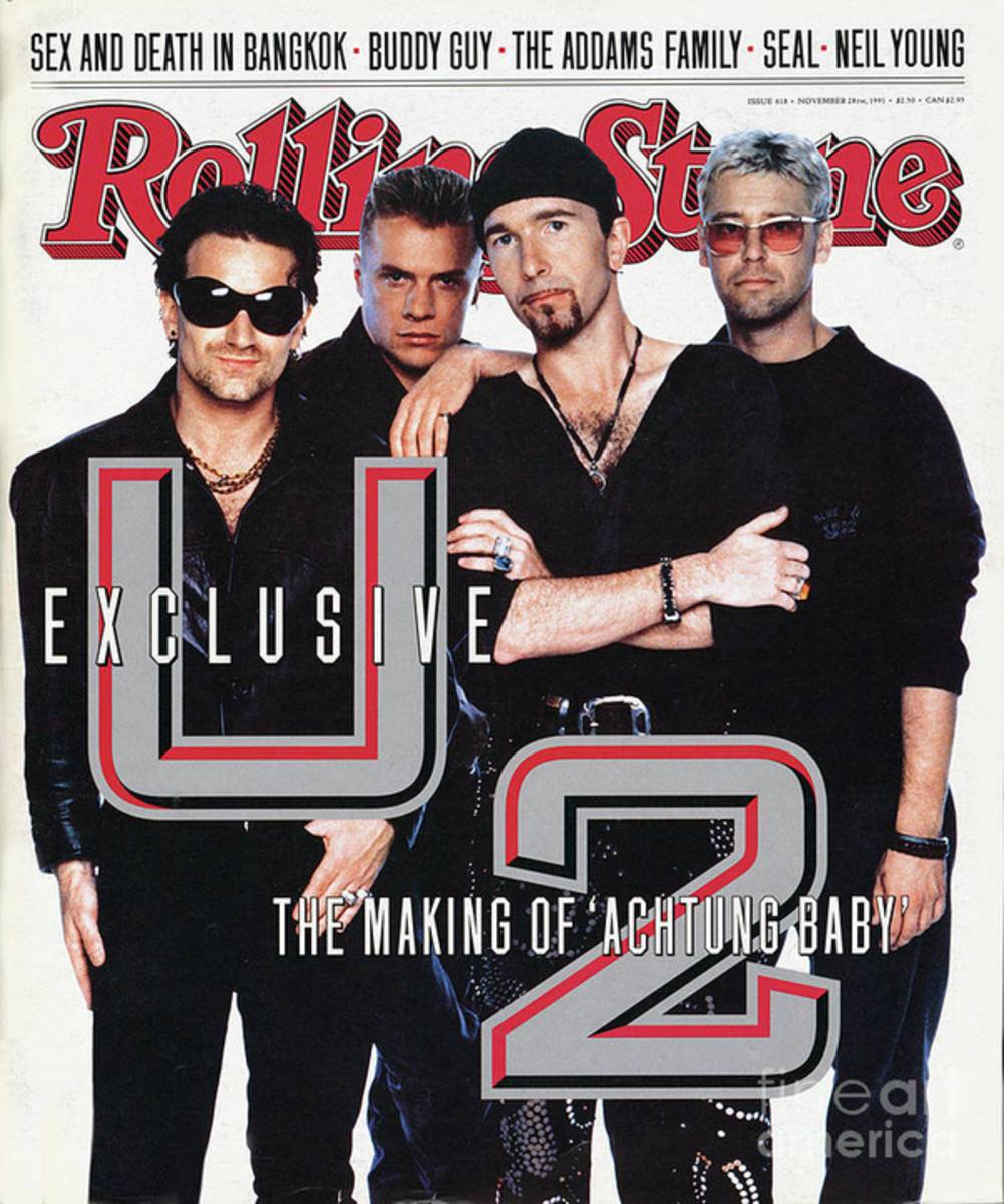 Rolling Stone Cover - Volume #618 - 11/28/1991 - U2 - Poster | Canvas Wall Art Print