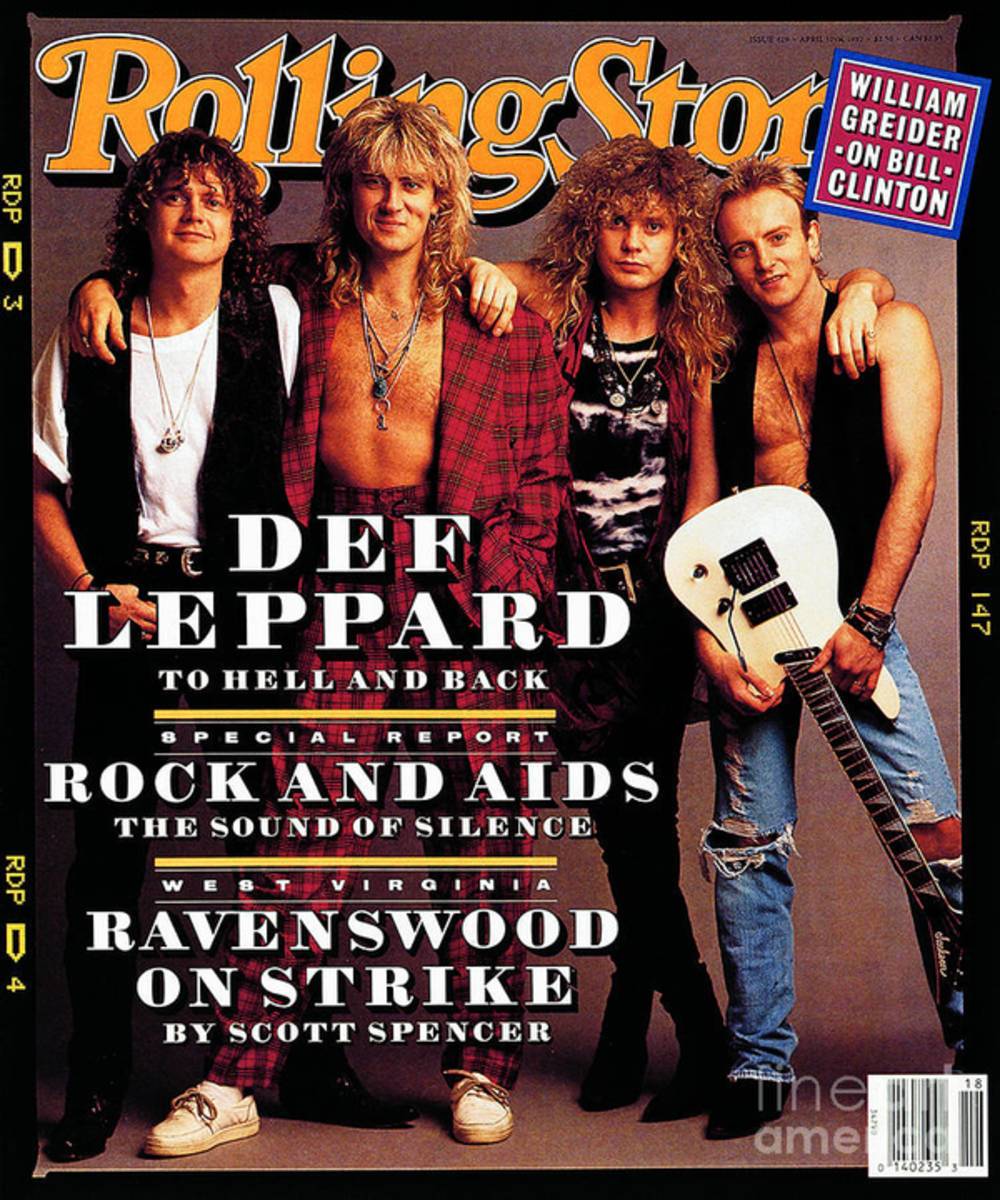 Rolling Stone Cover - Volume #629 - 4/30/1992 - Def Leppard - Poster | Canvas Wall Art Print
