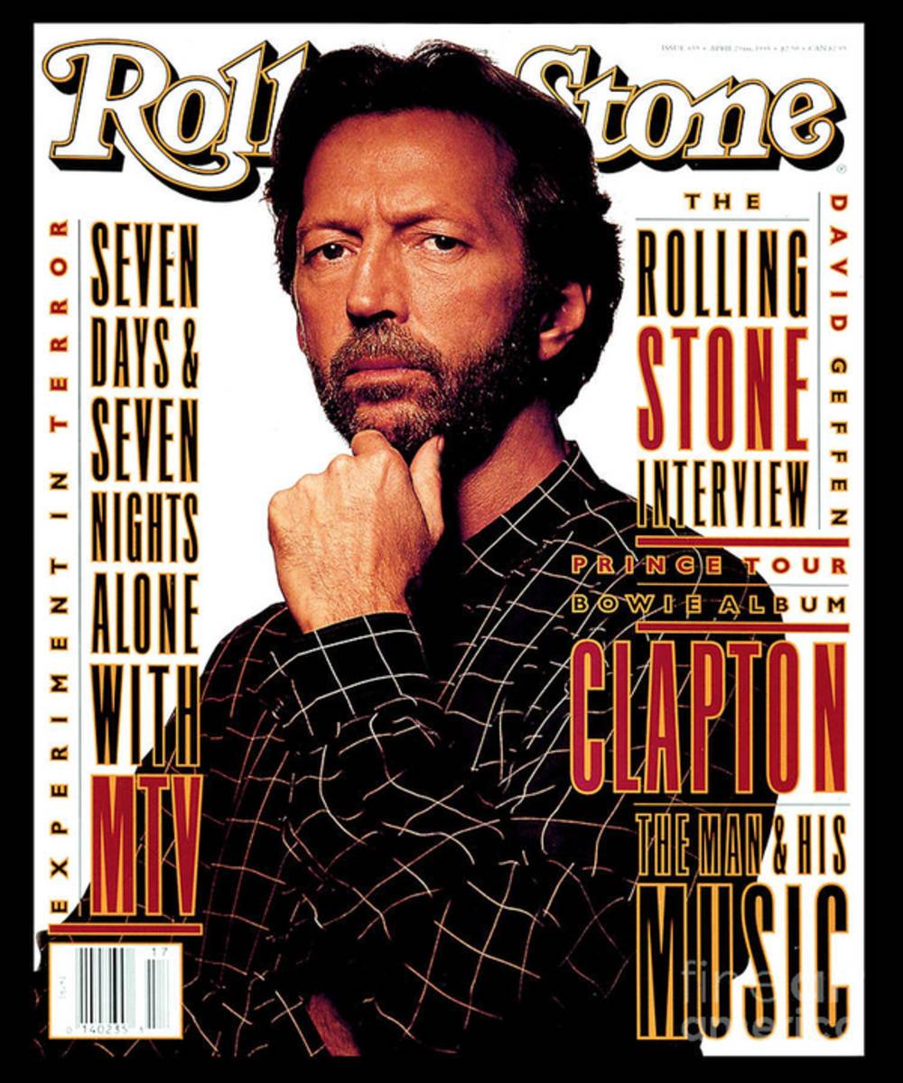 Rolling Stone Cover - Volume #655 - 4/29/1993 - Eric Clapton - Poster | Canvas Wall Art Print