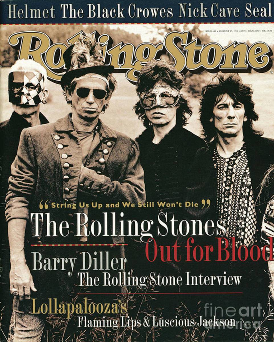 Rolling Stone Cover - Volume #689 - 8/25/1994 - Rolling Stones - Poster | Canvas Wall Art Print