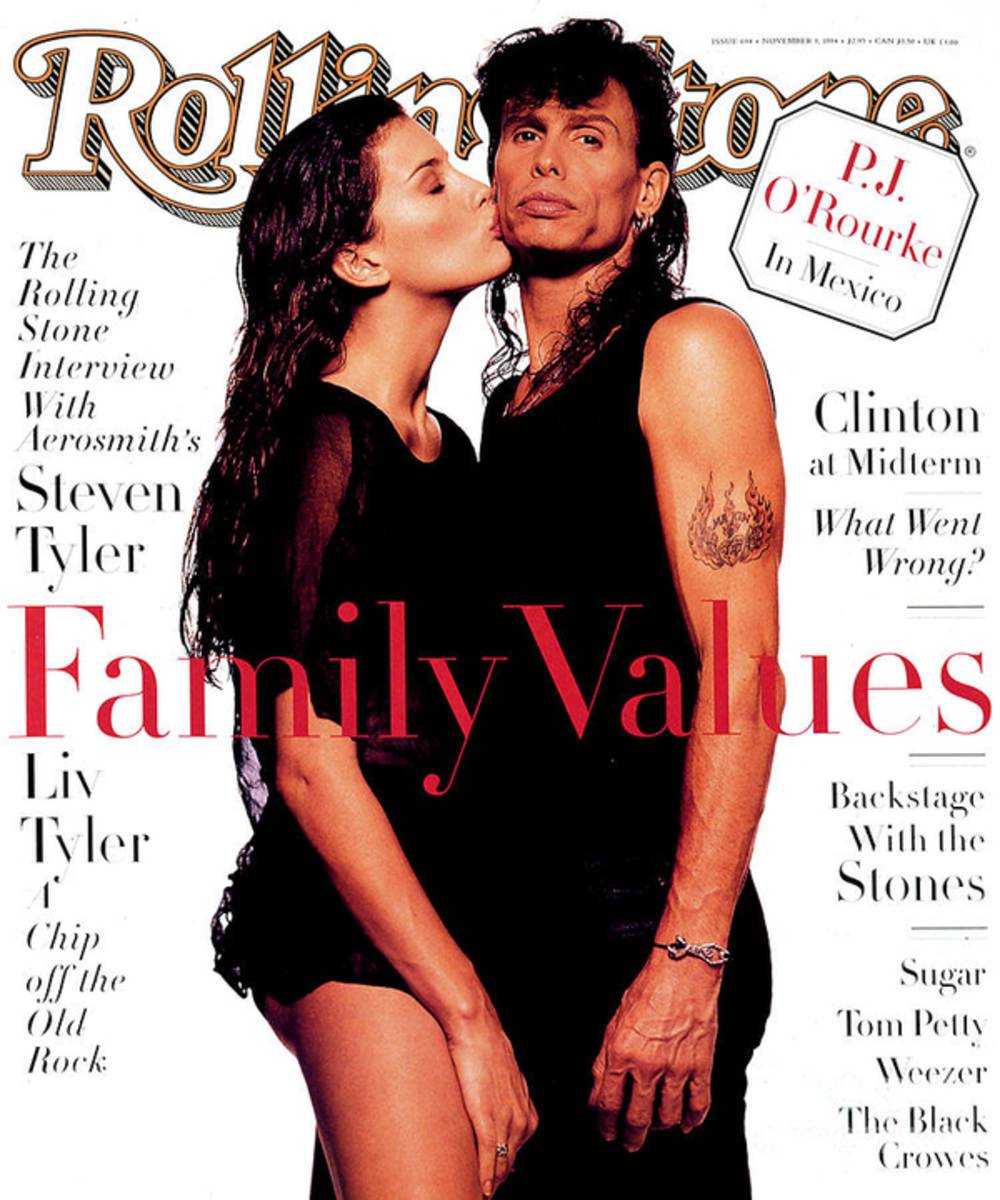 Rolling Stone Cover - Volume #694 - 11/3/1994 - Liv And Steven Tyler - Poster | Canvas Wall Art Print