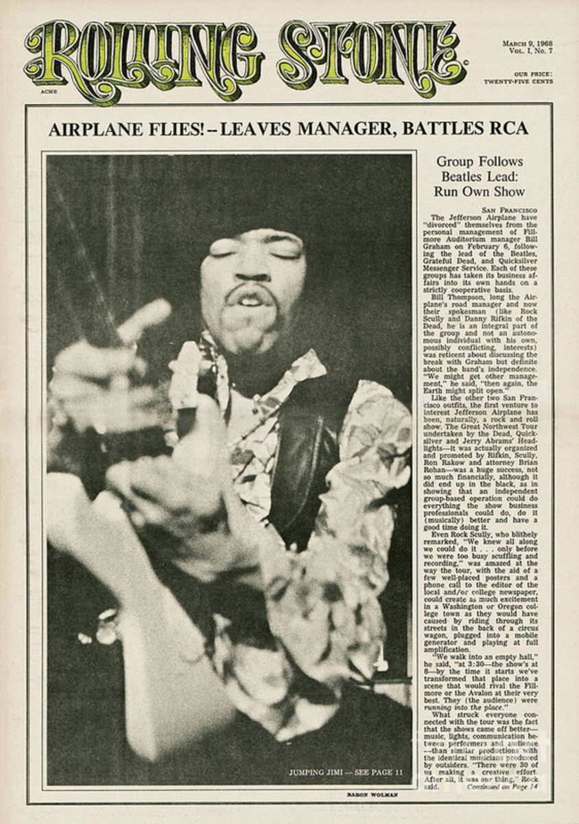 Rolling Stone Cover - Volume #7 - 3/9/1968 - Jimi Hendrix - Poster | Canvas Wall Art Print