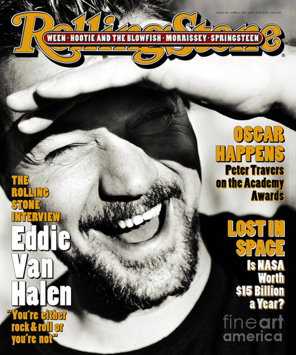 Rolling Stone Cover - Volume #705 - 4/6/1995 - Eddie Van Halen - Poster | Canvas Wall Art Print