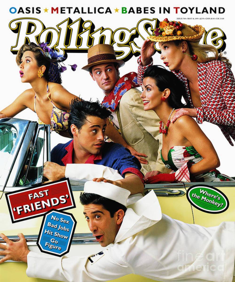 Rolling Stone Cover - Volume #708 - 5/18/1995 - Cast Of Friends - Poster | Canvas Wall Art Print