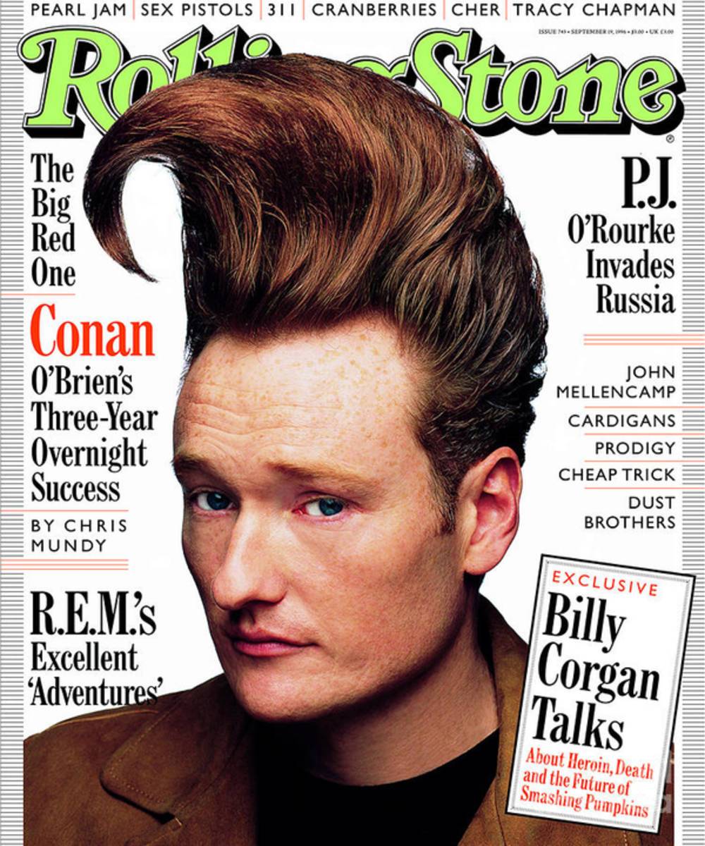 Rolling Stone Cover - Volume #743 - 9/19/1996 - Conan O'Brien - Poster | Canvas Wall Art Print