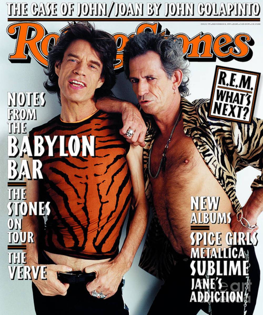 Rolling Stone Cover - Volume #775 - 12/11/1997 - Mick Jagger And Keith Richards - Poster | Canvas Wall Art Print