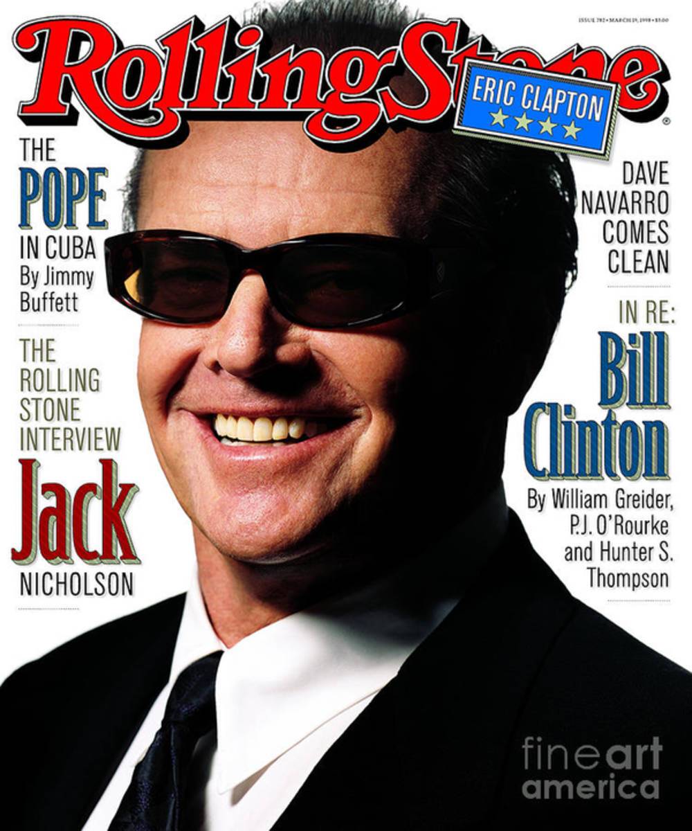 Rolling Stone Cover - Volume #782 - 3/19/1998 - Jack Nicholson - Poster | Canvas Wall Art Print