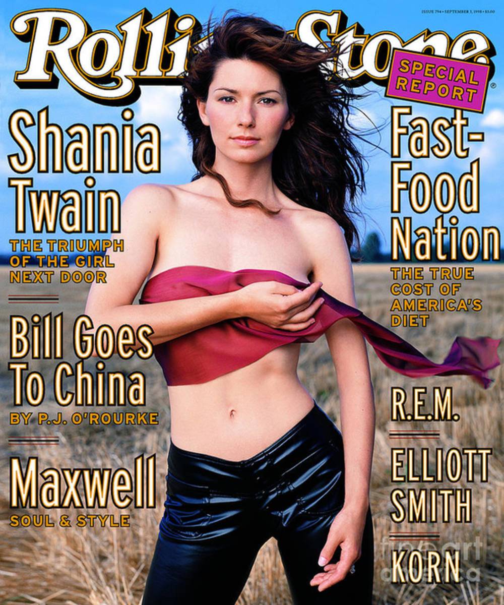 Rolling Stone Cover - Volume #794 - 9/3/1998 - Shania Twain - Poster | Canvas Wall Art Print