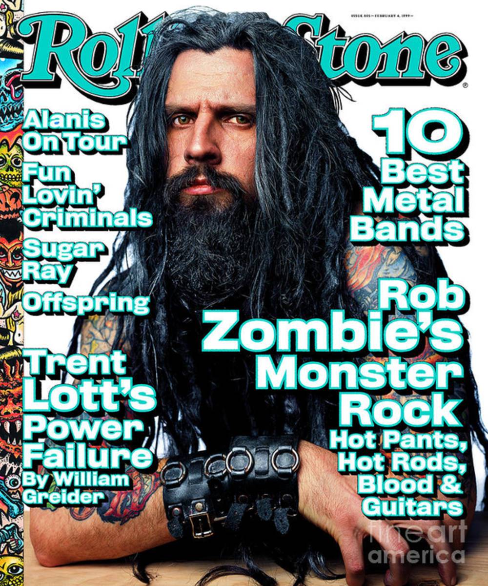 Rolling Stone Cover - Volume #805 - 2/4/1999 - Rob Zombie - Poster | Canvas Wall Art Print