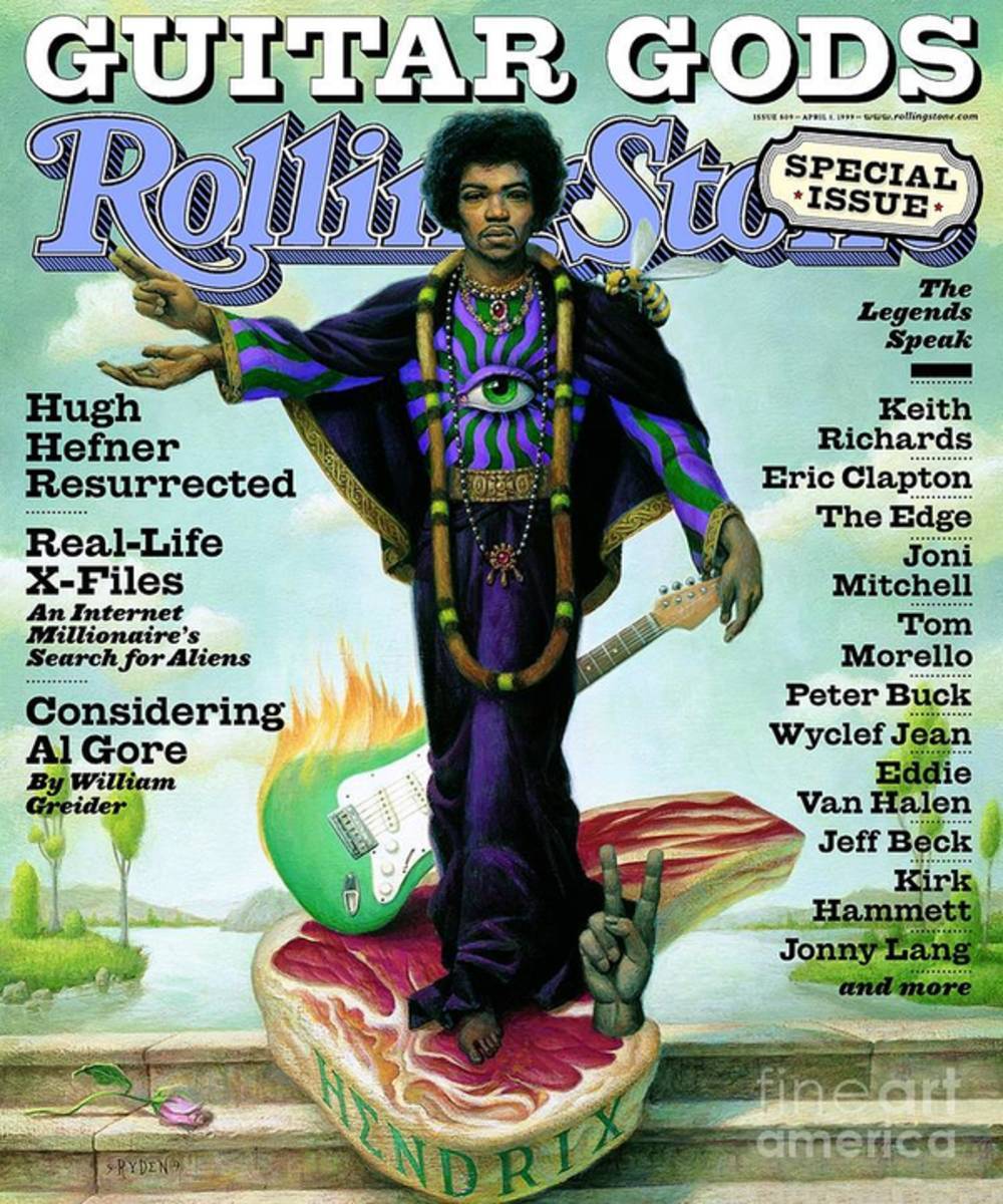 Rolling Stone Cover - Volume #809 - 4/1/1999 - Jimi Hendrix - Poster | Canvas Wall Art Print