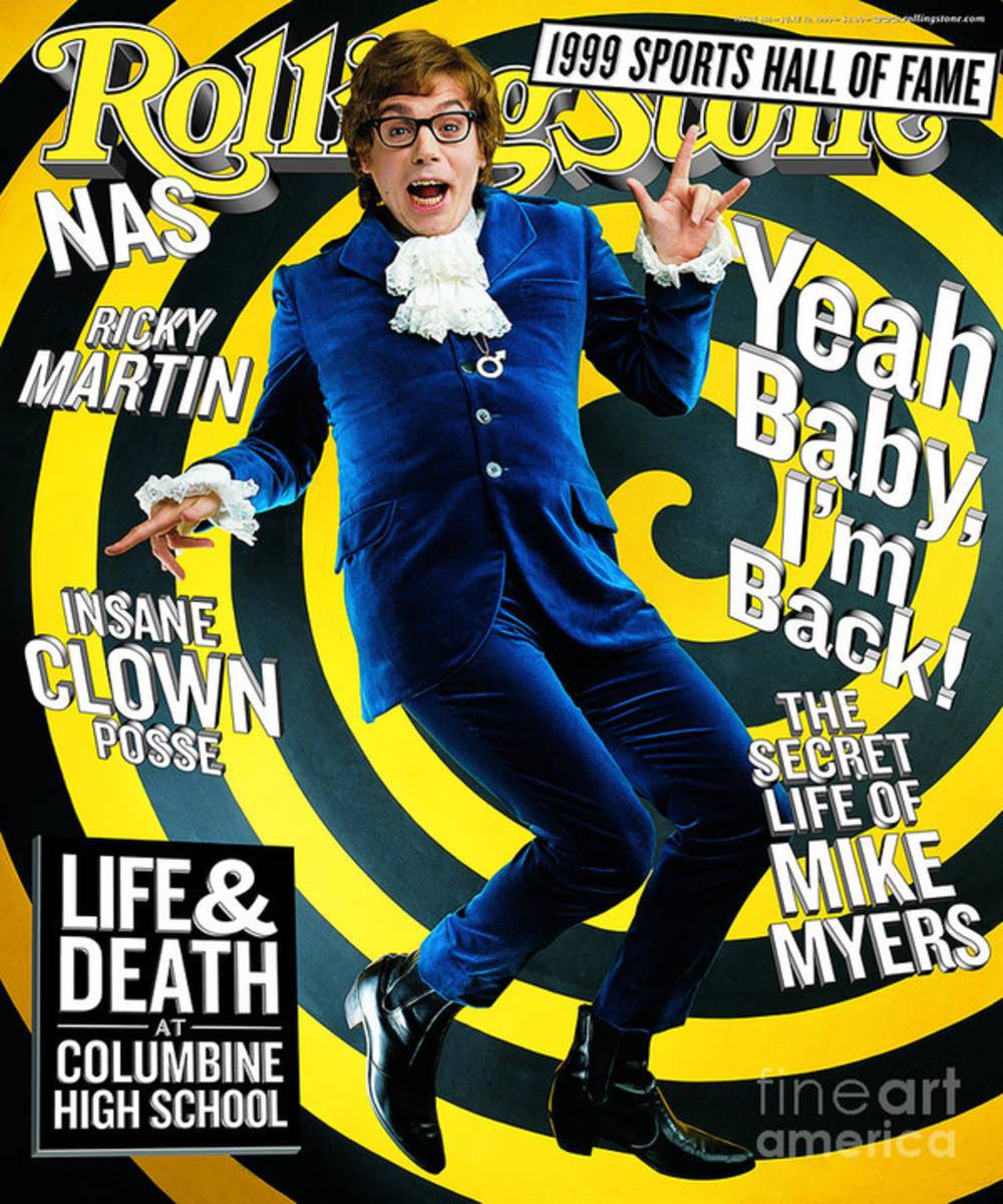 Rolling Stone Cover - Volume #814 - 6/10/1999 - Mike Myers - Poster | Canvas Wall Art Print