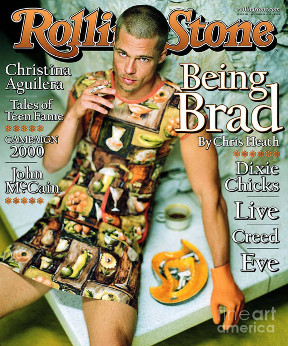 Rolling Stone Cover - Volume #824 - 10/28/1999 - Brad Pitt - Poster | Canvas Wall Art Print