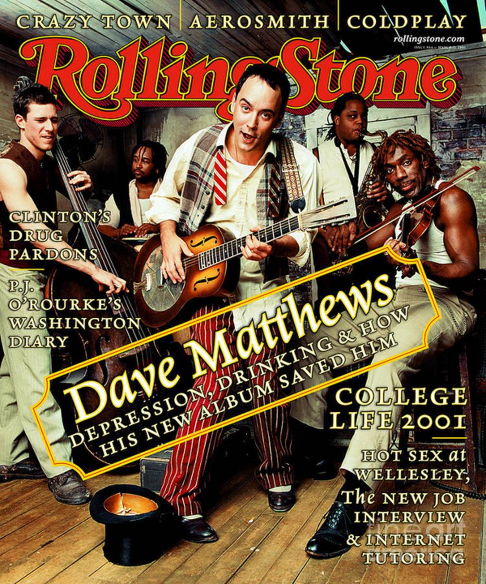 Rolling Stone Cover - Volume #864 - 3/15/2001 - Dave Matthews Band - Poster | Canvas Wall Art Print