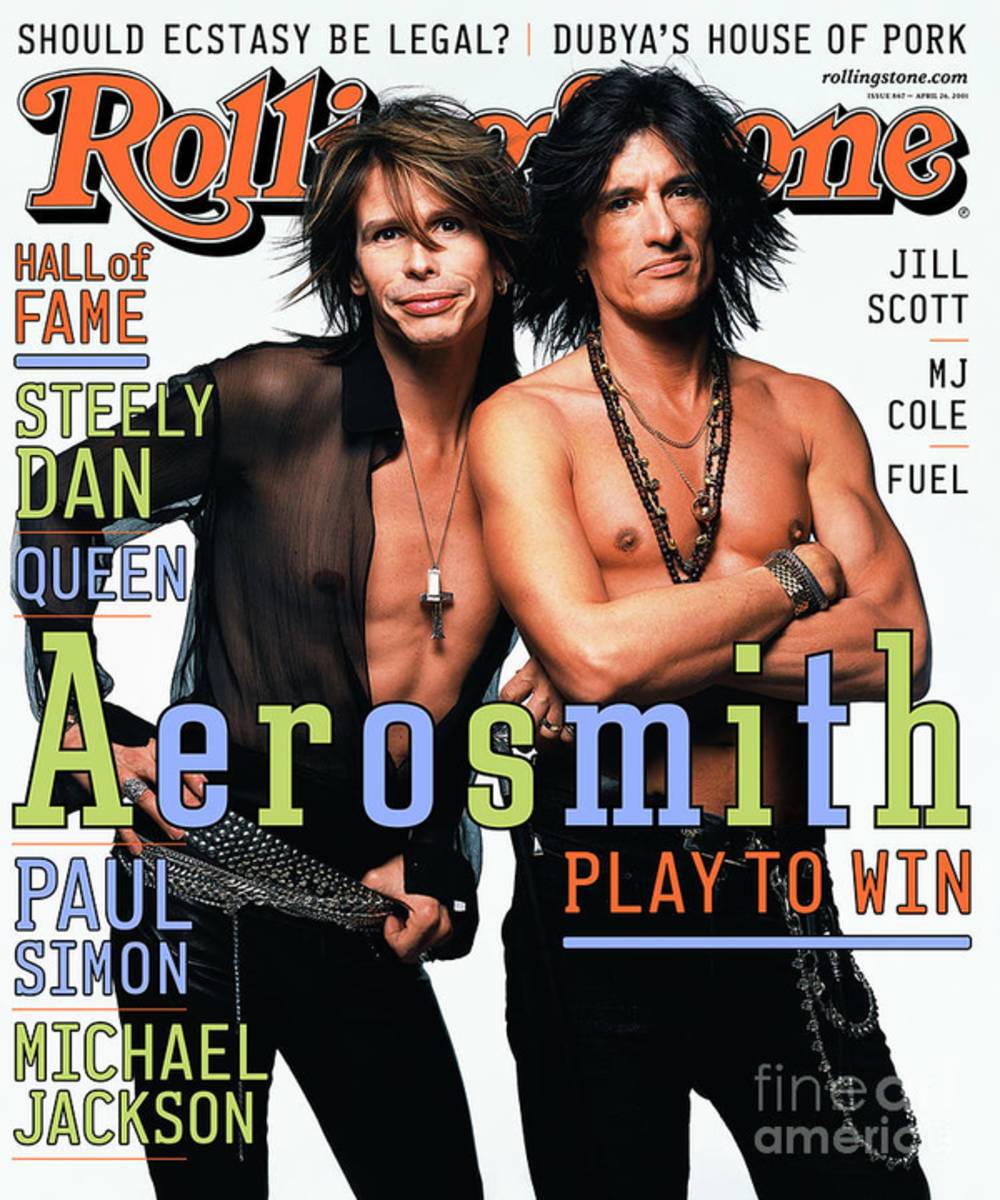 Rolling Stone Cover - Volume #867 - 4/26/2001 - Steven Tyler And Joe Perry - Poster | Canvas Wall Art Print