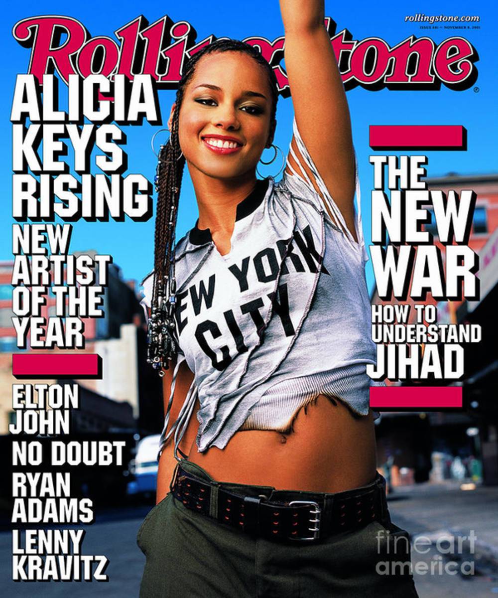 Rolling Stone Cover - Volume #881 - 10/16/2001 - Alicia Keys - Poster | Canvas Wall Art Print