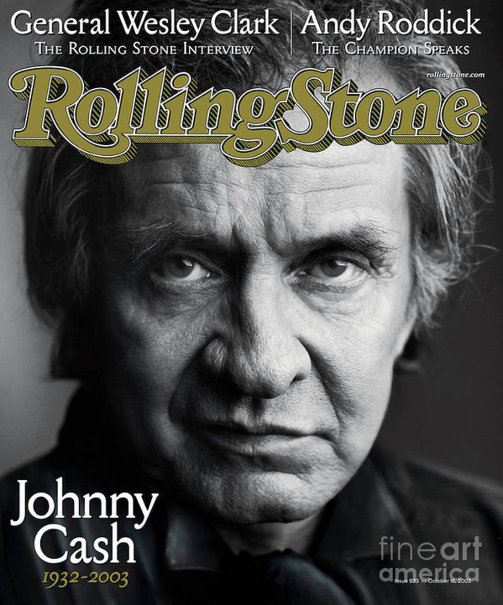 Rolling Stone Cover - Volume #933 - 10/16/2003 - Johnny Cash - Poster | Canvas Wall Art Print