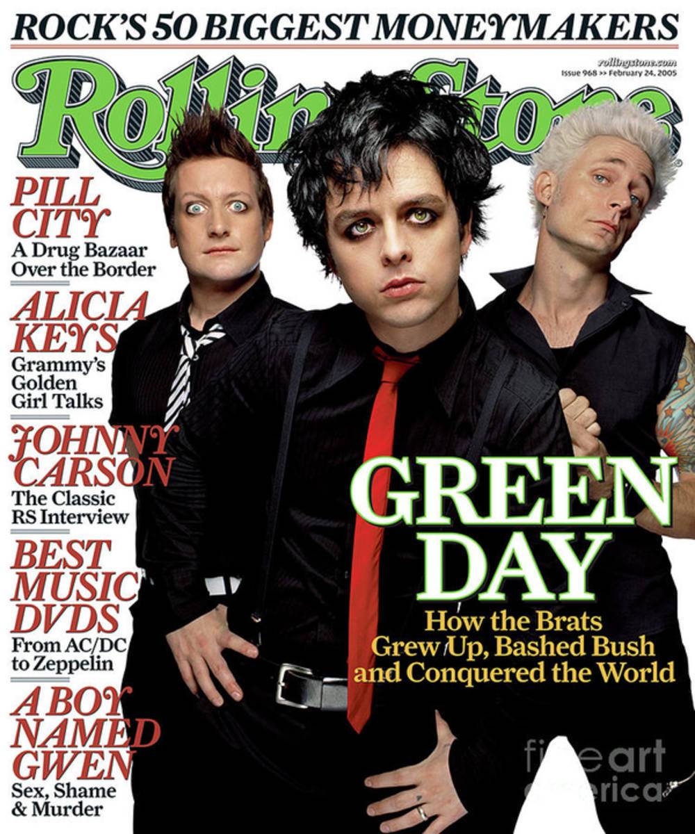 Rolling Stone Cover - Volume #968 - 2/24/2005 - Green Day - Poster | Canvas Wall Art Print