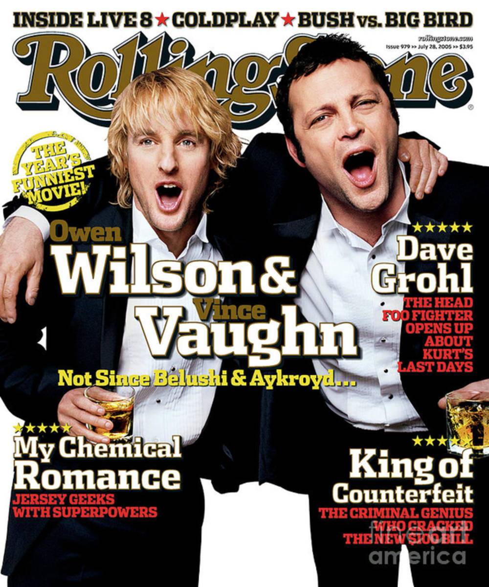 Rolling Stone Cover - Volume #979 - 7/28/2005 - Owen Wilson And Vince Vaughn - Poster | Canvas Wall Art Print