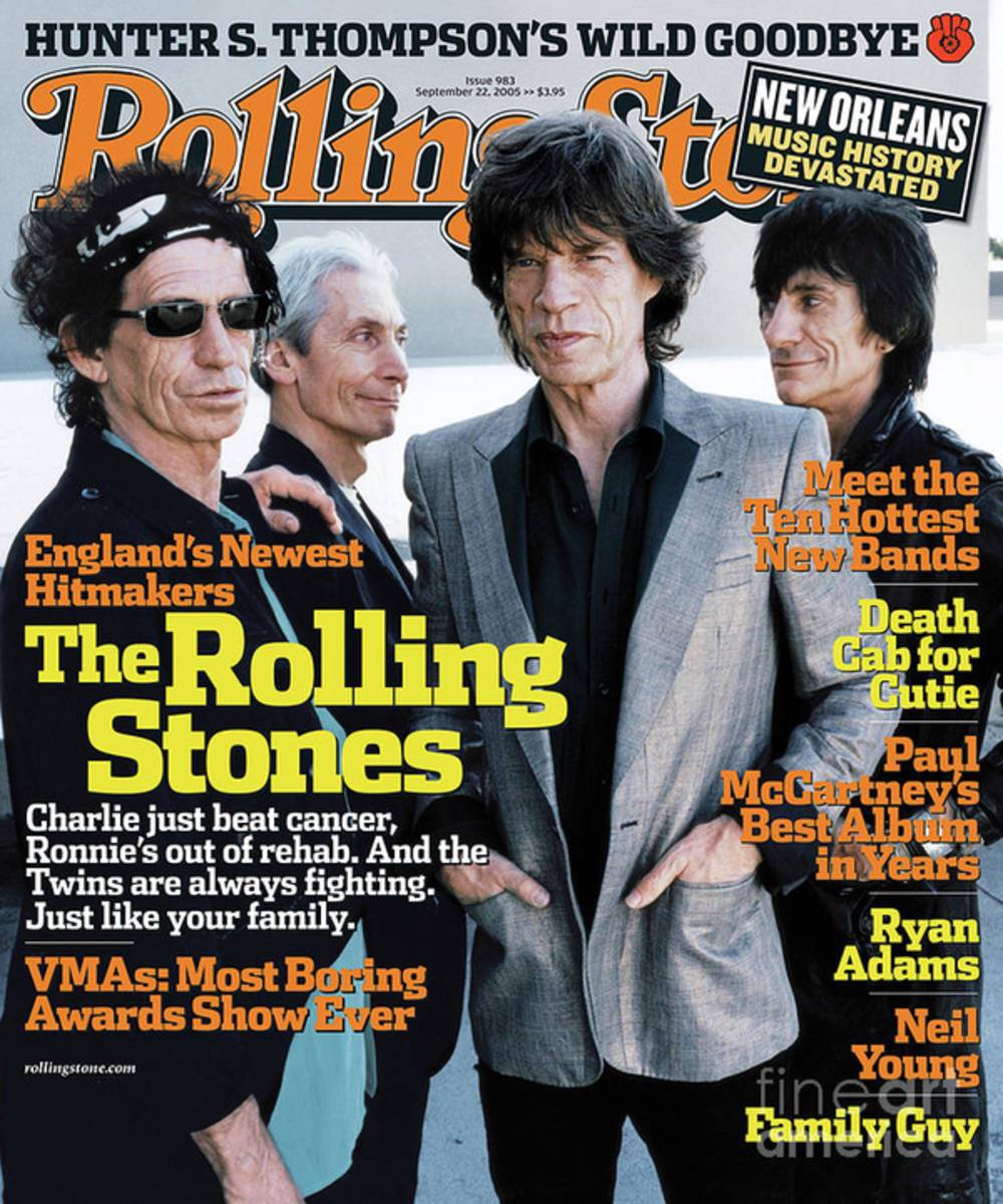Rolling Stone Cover - Volume #983 - 9/22/2005 - Rolling Stones - Poster | Canvas Wall Art Print