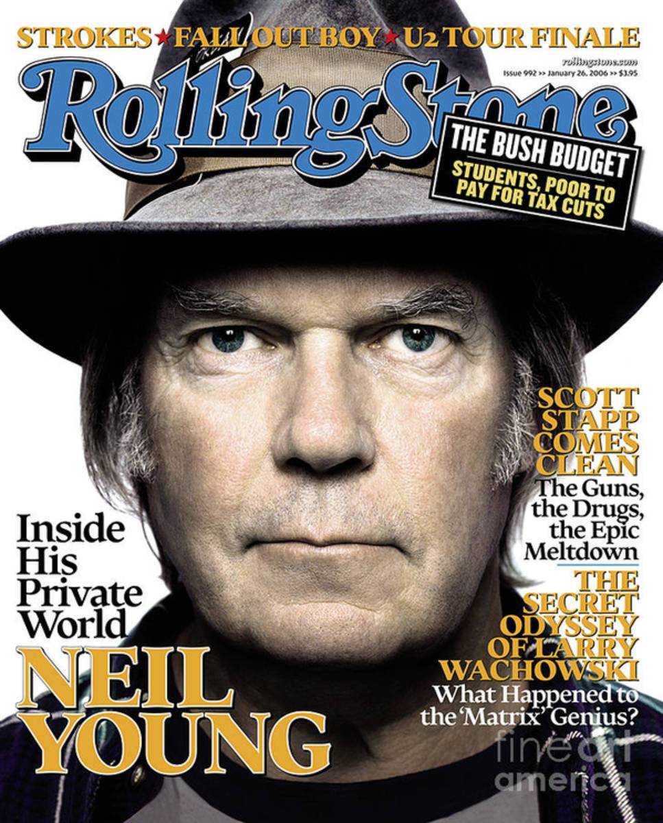 Rolling Stone Cover - Volume #992 - 1/26/2006 - Neil Young - Poster | Canvas Wall Art Print