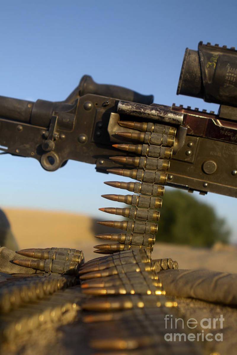Rounds Of A M240 Machine Gun - Poster | Canvas Wall Art Print