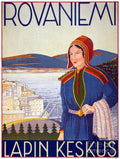 Rovaniemi Lapin Keskus Vintage Travel - Poster | Canvas Wall Art Print