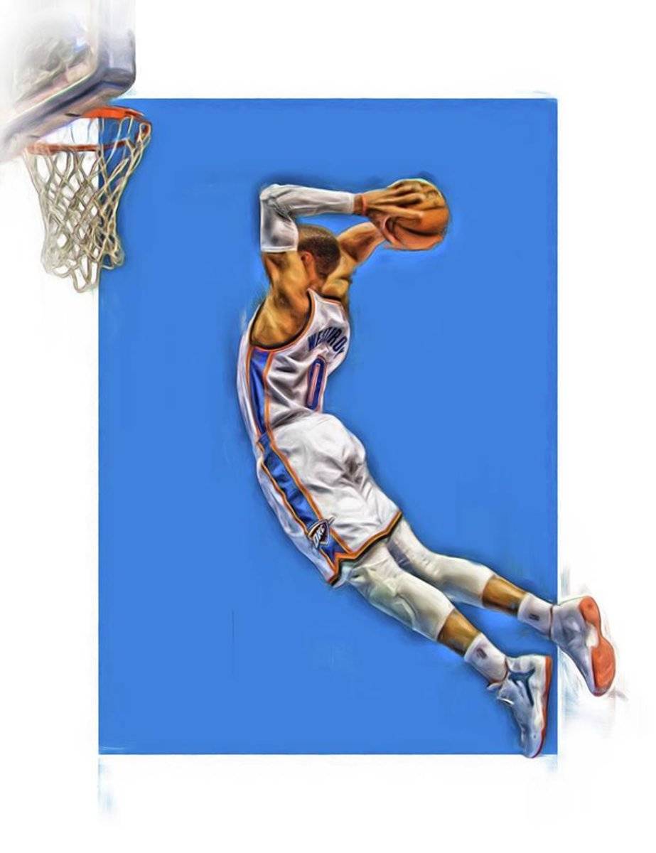 Russell Westbrook Oklahoma City Thunder Oil Art 3 - Poster | Canvas Wall Art Print