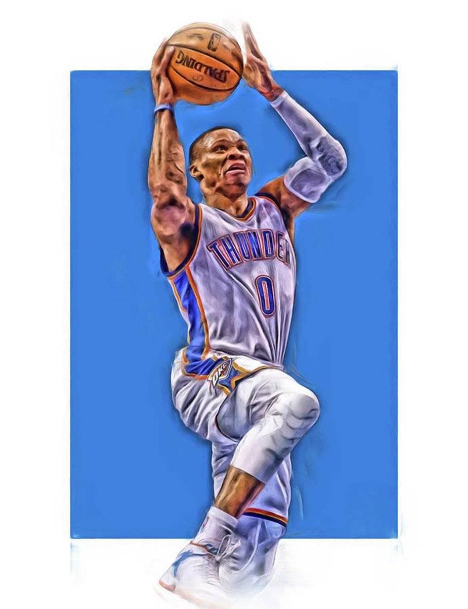 Russell Westbrook Oklahoma City Thunder Oil Art - Poster | Canvas Wall Art Print