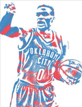 Russell Westbrook Oklahoma City Thunder Pixel Art 15 - Poster | Canvas Wall Art Print