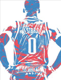 Russell Westbrook Oklahoma City Thunder Pixel Art 16 - Poster | Canvas Wall Art Print