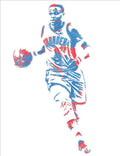Russell Westbrook Oklahoma City Thunder Pixel Art 17 - Poster | Canvas Wall Art Print
