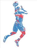 Russell Westbrook Oklahoma City Thunder Pixel Art 33 - Poster | Canvas Wall Art Print