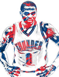 Russell Westbrook Oklahoma City Thunder Pixel Art 4 - Poster | Canvas Wall Art Print