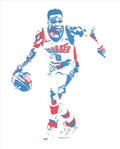 Russell Westbrook Oklahoma City Thunder Pixel Art 50 - Poster | Canvas Wall Art Print