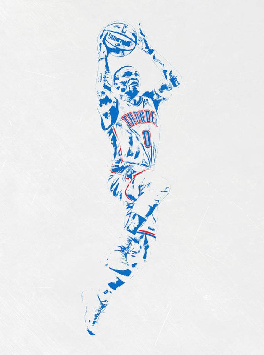 Russell Westbrook Oklahoma City Thunder Pixel Art - Poster | Canvas Wall Art Print