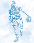 Russell Westbrook Oklahoma City Thunder Water Color Pixel Art - Poster | Canvas Wall Art Print