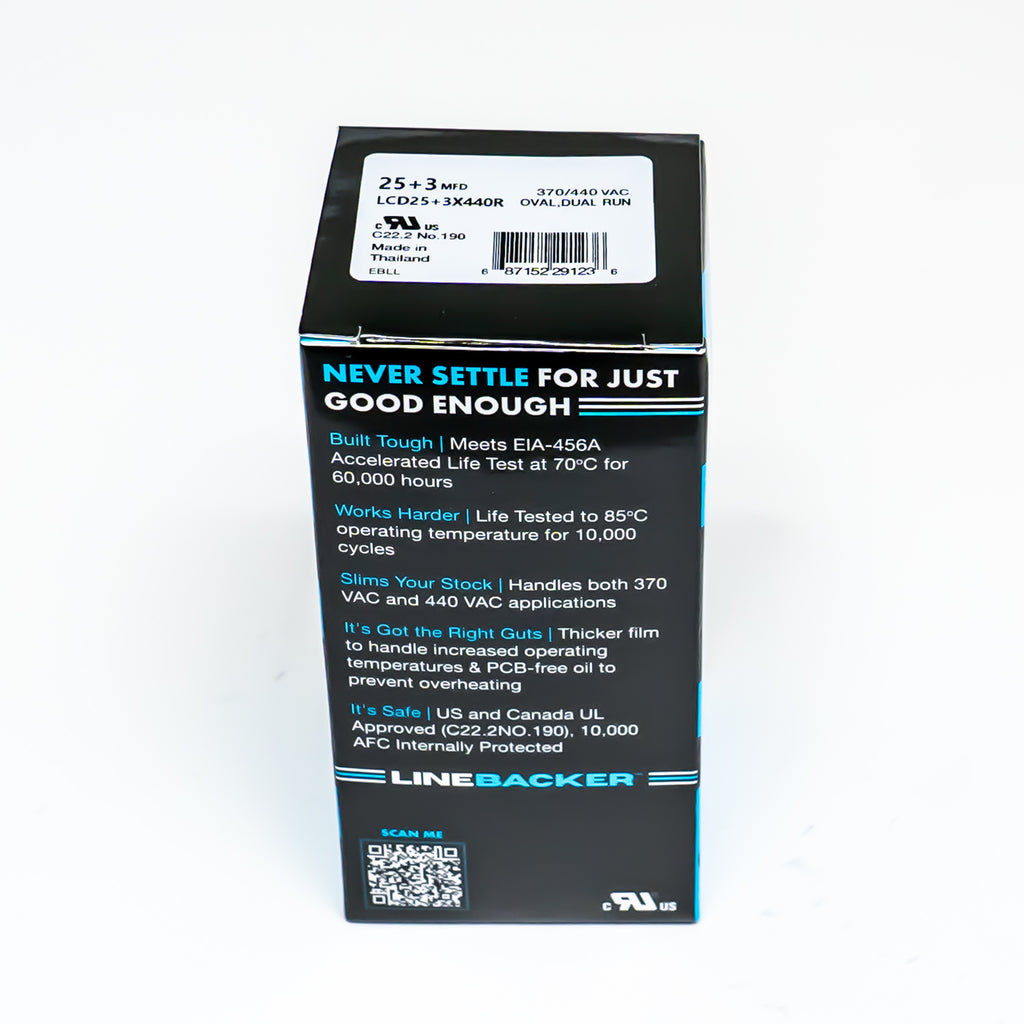 Supco Capacitor Oval Dual Run 25 + 3 uf mfd 370/440 Volts for HVAC Motors