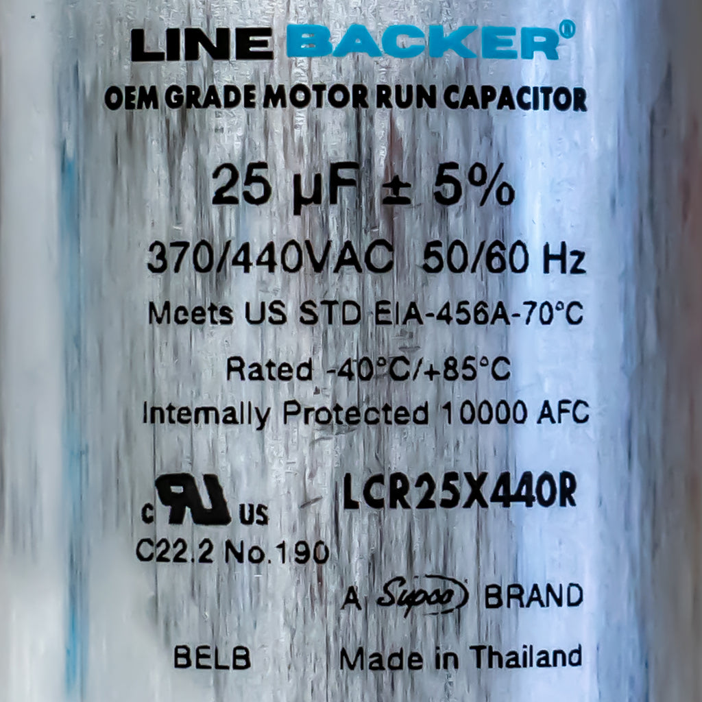 Supco Capacitor Round Run 25 uf mfd 370/440 Volts for HVAC Motors