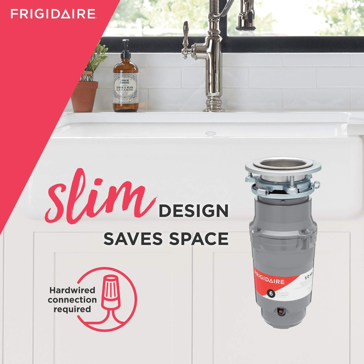 Frigidaire FF05DISPD1 Direct Wire Garbage Disposer for Kitchen Sinks, 1/2