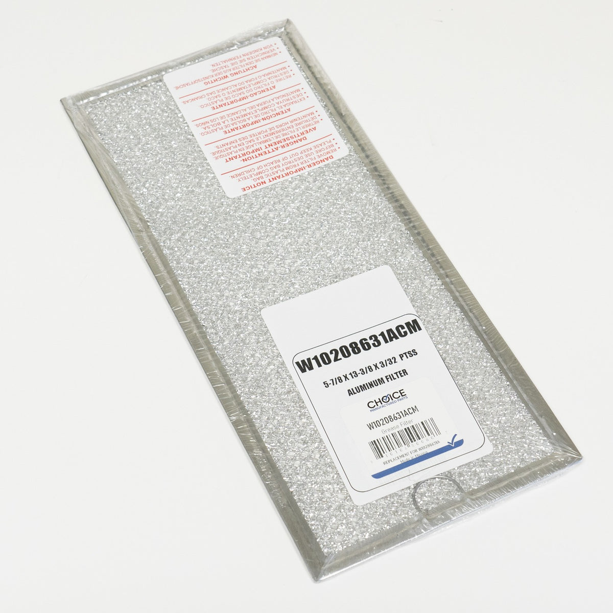 Choice Parts W10208631A for Whirlpool Microwave Hood Aluminum Grease Filter